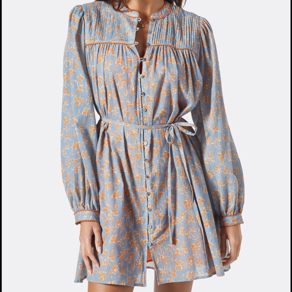 Joie Challensia dress in size Small color is faded Denim (blue multi) NWT!